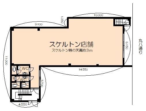 【江東区・大島駅徒歩16分】都営新宿線　37.62坪・スケルトン！飲食店可・1フロア1テナント・24時間利用可・都道府県道沿い